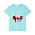 thumbnail image 2 of T-shirt Doux à Manches Courtes Décontracté pour Tout-Petit HVOBBTY, T-shirt Mode à Col Rond à Manches Courtes Bleu pour Garçons Tout-Petits avec Imprimé de Feuilles d'Érable, 5 Ans, 2 of 5