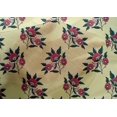 thumbnail image 4 of oneOone Cotton Silk Fabric Leaves & Floral Block Printed Fabric 1 Yard 42 Inch Wide, 4 of 4