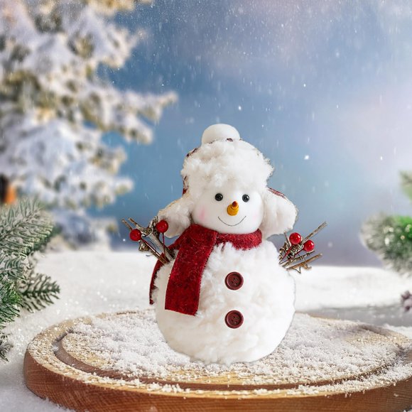 Trendy Plush Toy for Child Plush Knitted Christmas Snowman Doll Decoration Christmas Desktop Atmosphere Decoration
