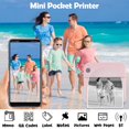 thumbnail image 4 of Mini Imprimante de Poche Bluetooth Imprimante Thermique Sans Fil avec 1 Rouleau de Papier d'Impression Compatible avec iOS et Android Imprimante Portable Sans Encre pour Photos pour Imprimer Image Étiquette Note, 4 of 9