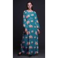 thumbnail image 4 of Bimba Moss Georgette Rose & Ranunculus Floral Printed Womens Long Sleeve Elastic Waist MaxiDressGown-XX-Large, 4 of 5