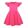 thumbnail image 5 of FhsagQ Robes pour Filles Enfants Filles Manches Volantées Col Rond Robes Enfants Été Robe à Manches à Volants Petite Fille le 7 Juillet Robes Taille 6/7 5-6 Ans, 5 of 5