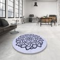 thumbnail image 4 of Ahgly Company Tapis d'Intérieur Rond Lavable en Machine Lavande Bleu Transitionnel, 7 Pieds Rond, 4 of 7
