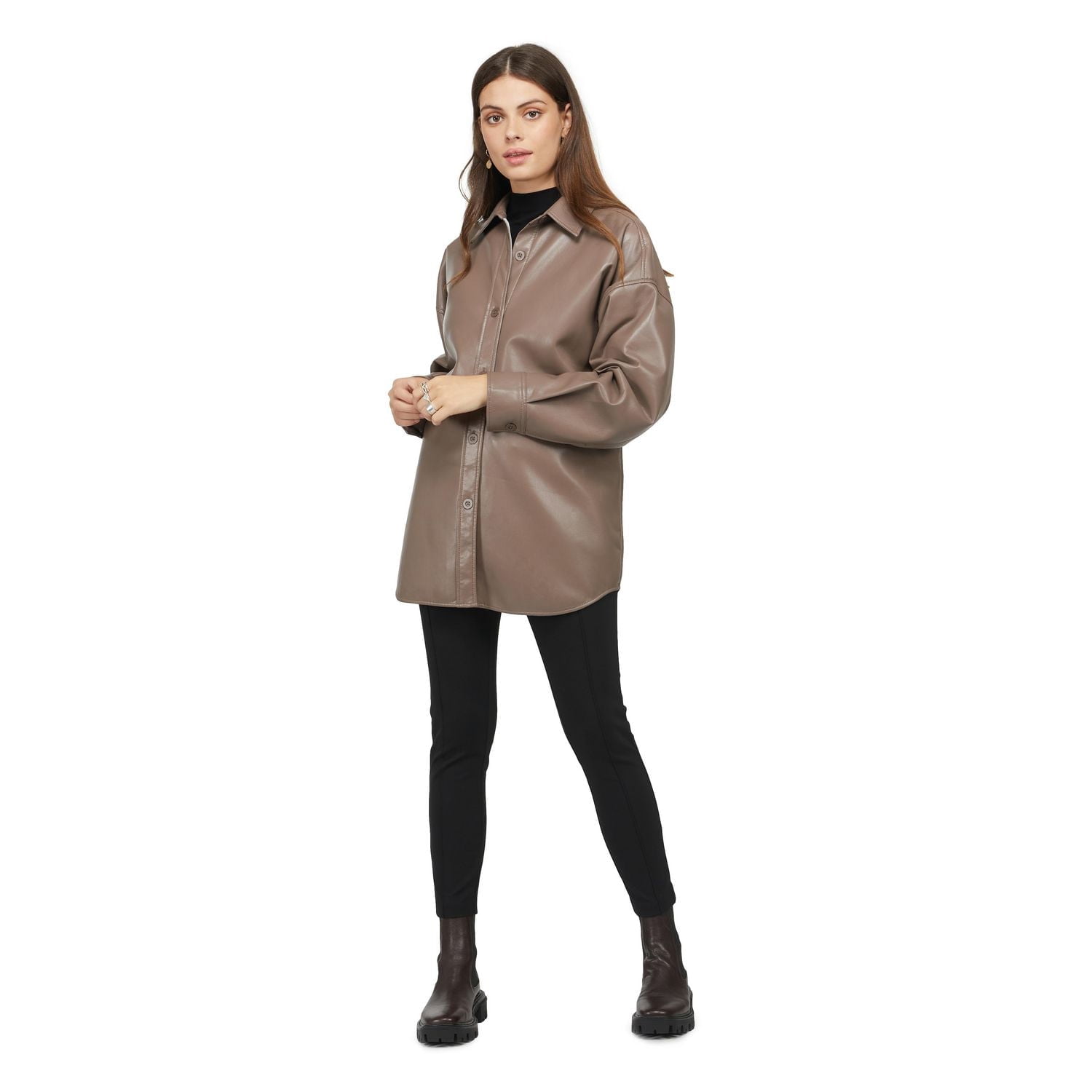 Mexx Faux Leather Women's Shacket