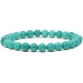 thumbnail image 1 of Dyed Green Howlite Turquoise Gemstone 8mm Round Beads Stretch Bracelet 7 Inch Unisex, 1 of 2