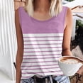 thumbnail image 2 of UPPADA Débardeur Décontracté pour Femme, Grande Taille, Col Rond, T-Shirt Basique Fluide Sans Manches pour l'Été, Vacances, Rose, P, 2 of 4