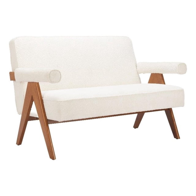 Pemberly Row Causeuse Moderne / Contemporaine en Bois Massif Ivoire