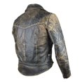 thumbnail image 2 of Distressed Black Leather Motorcycle Jacket Mens With Multiple Zipper Pockets Mens Black Leather Biker Jacket Double Rider Leather Jacket Men size L, 2 of 5