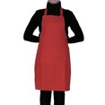 thumbnail image 1 of (Price/each)Opromo Unisex Cotton Canvas Adjustable Chef Kitchen Aprons with 2 Pockets-Red-L, 1 of 7