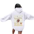 thumbnail image 4 of WEAIXIMIUNG Fall Sweatshirts for Women Plus Size Ladies' Autumn and Winter Fashionable Rugby Print Hooded Sweatshirt, 4 of 5