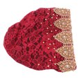 thumbnail image 3 of Turban Head Wrap, Muslim Turban Hat Multicolor Floral Design Stylish Exquisite Comfortable Breathable  For Daily Wear For Worship Wine Red, 3 of 8