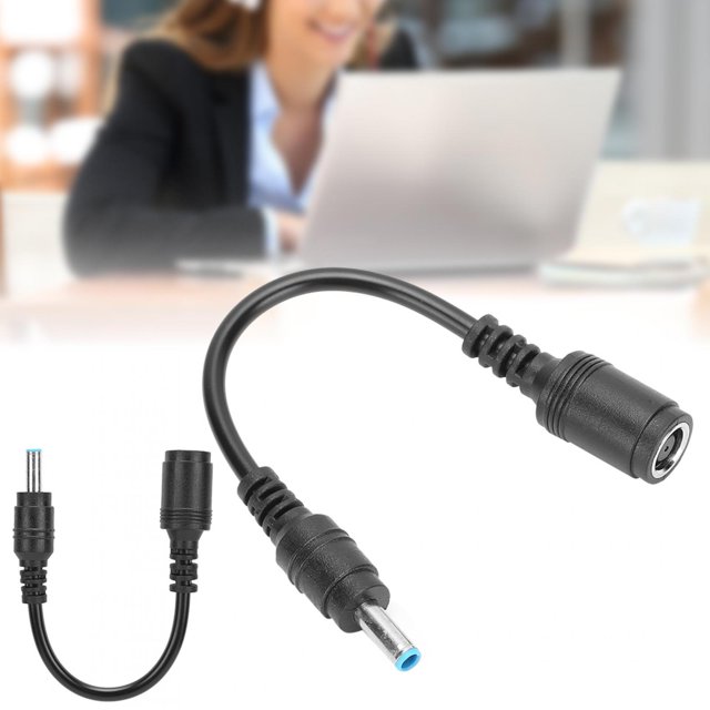 Adaptateur d'Alimentation Noir, Câble Adaptateur de Matériaux pour Alimentation, Solide et Durable Adapté pour Transfert Courte Distance Adaptateur pour Ordinateur Portable