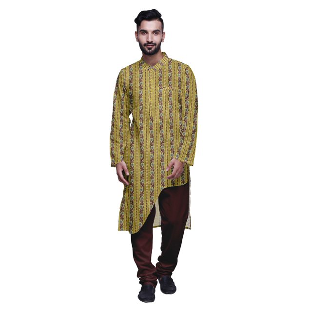 Atasi Ensemble Kurta Designer pour Garçons Kurta Longue Imprimée Vêtements d'Été