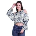 thumbnail image 2 of Moomaya Plus Size Cold Shoulder Top Printed Ladies Tops Blouses Women Party Tops, 2 of 4