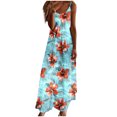 thumbnail image 2 of Ovzne Robes pour Femmes Robe d'Été Robes d'Été pour Femmes Imprimé Sans Manches Col Rond Robe Décontractée Longues Robes Grande Taille Robe Imprimée Liquidation, 2 of 5