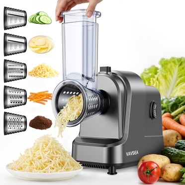 VAVSEA 5-in-1 Electric Vegetable Slicer, 400W Salad Maker with 5 Stainless Blades, High Quality Food Processor, Kitchen Appliances, Salad Maker w/ One-Touch Control, Vegetable and Fruit
