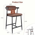 thumbnail image 1 of AKDSteel Bar Stools Set of 2,Adjustable Swivel Barstools, Faux Leather Bar Chairs,Upholstered Counter Height with Soft Backrest for Kitchen Island, 1 of 6