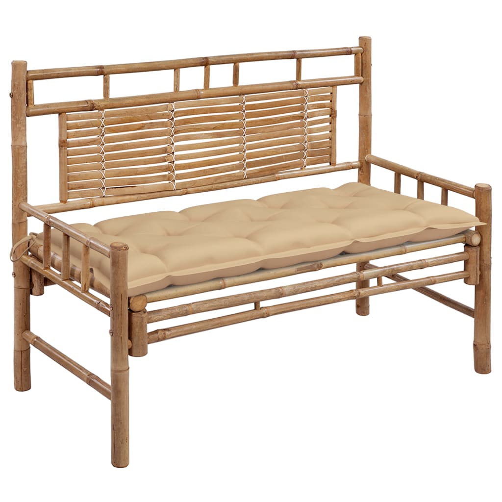 vidaXL Banc de Jardin avec Coussin 120 cm Bambou