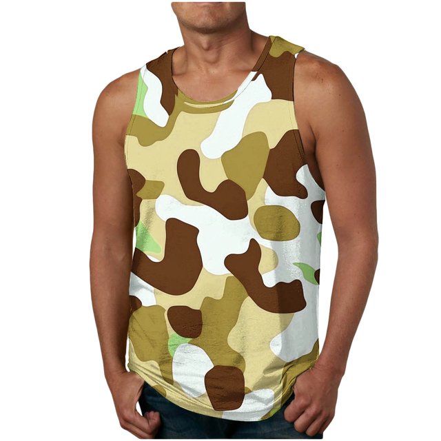 Weiqiqre Débardeurs à Col en V pour Hommes Amusants d'Été Débardeurs à Col en V Sans Manches T-Shirts Graphiques à Col Rond