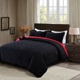 thumbnail image 1 of JML Velvet Quilt Set Twin Size 2 Pieces, Soft Velvet Diamond Pattern Bedspread Coverlet Quilted Bedding Set, with 1 Pillow Sham,Black, 1 of 7