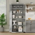 thumbnail image 3 of YUSAZENS Freestanding Pantry Cabinet, 70 Inch Tall Storage with Doors, Gray, 3 of 8