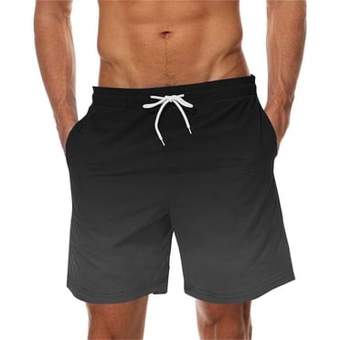 LOVZFMLL Men's Swim Trunks Quick Dry Swim Shorts for Beach and Swimming Gradient Color Bathing Suits with Pockets Dark Gray XL