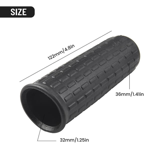 4 Pcs Poignées en Caoutchouc pour Brouette, Tubes Ronds Poignées de Remplacement Noires