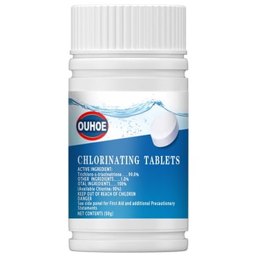 Liquidation Aujourd'hui! 50 Pcs JIASEN Comprimés de Chlore pour Piscine et Spa Comprimés de Chlore Transparents Efficaces pour Piscine Longue Durée pour Piscine