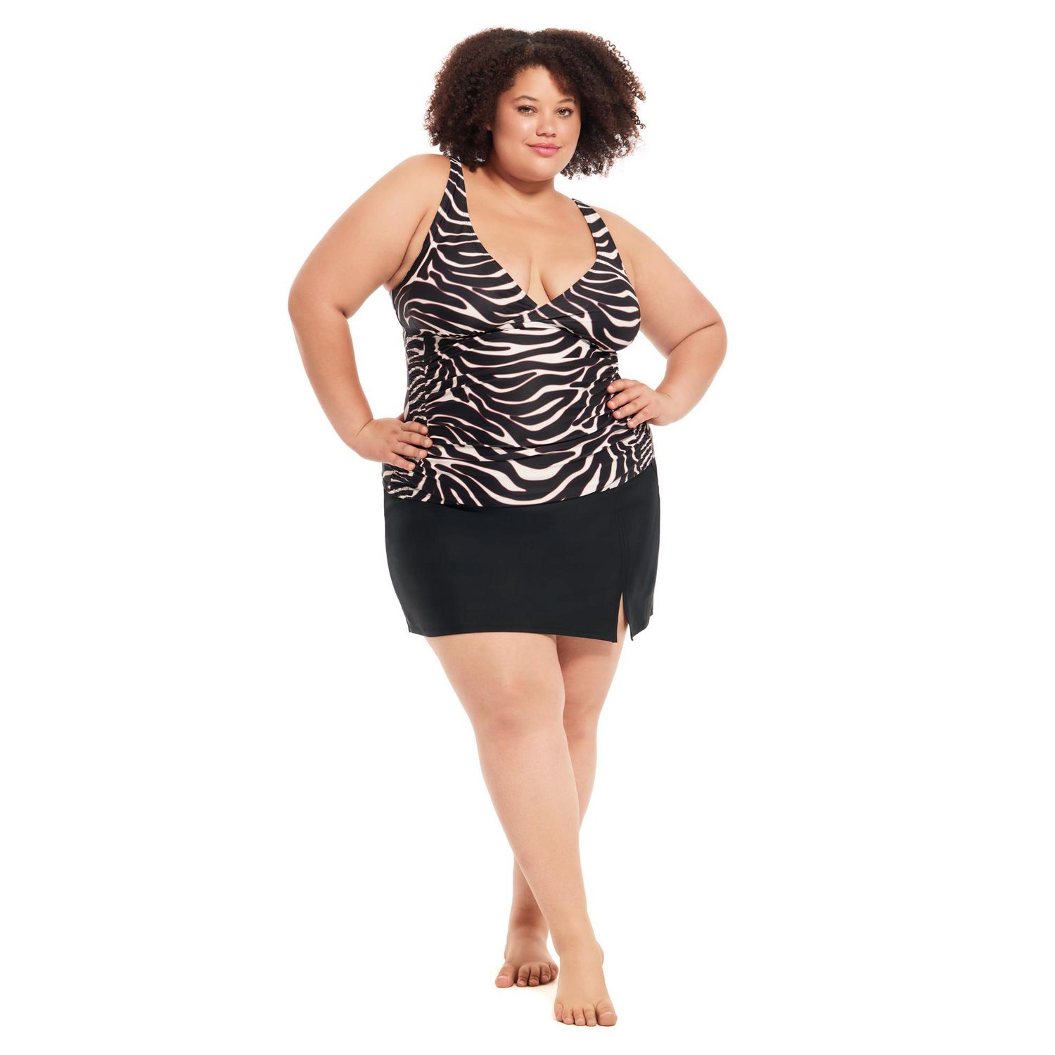 Krista Plus tankini D-Cup Haut de maillot bain à encolure en V pour femme