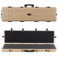 thumbnail image 1 of VEVOR Hard Rifle Case, Lockable Rifle Case with Pre-cut Foams, 50 in Movable Gun Storage with Wheels, IP67 Waterproof & Dustproof Pistol Storage for Rifle, Shotgun, Airsoft Gun, Khaki, 1 of 9