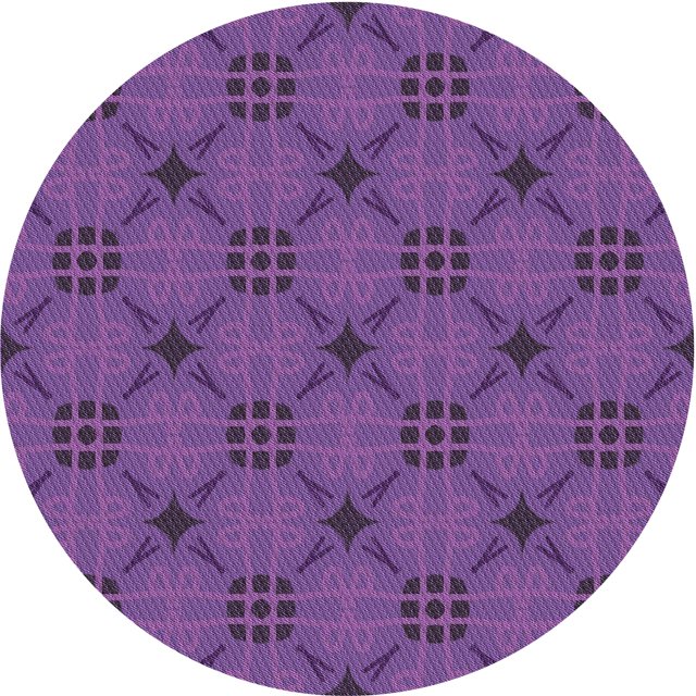 Ahgly Company Tapis Rond Lavable en Machine Intérieur Transitionnel Violet Orchidée Moyen, 6 Pieds Rond