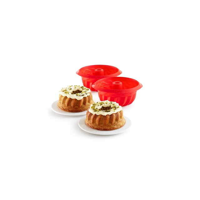 Lekue - Minimoule à savarin de 15 cm. Ensemble de 2, rouge