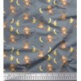 thumbnail image 1 of Soimoi Rayon Fabric Banana & Monkey Kids Print Fabric by Yard 42 Inch Wide, 1 of 3