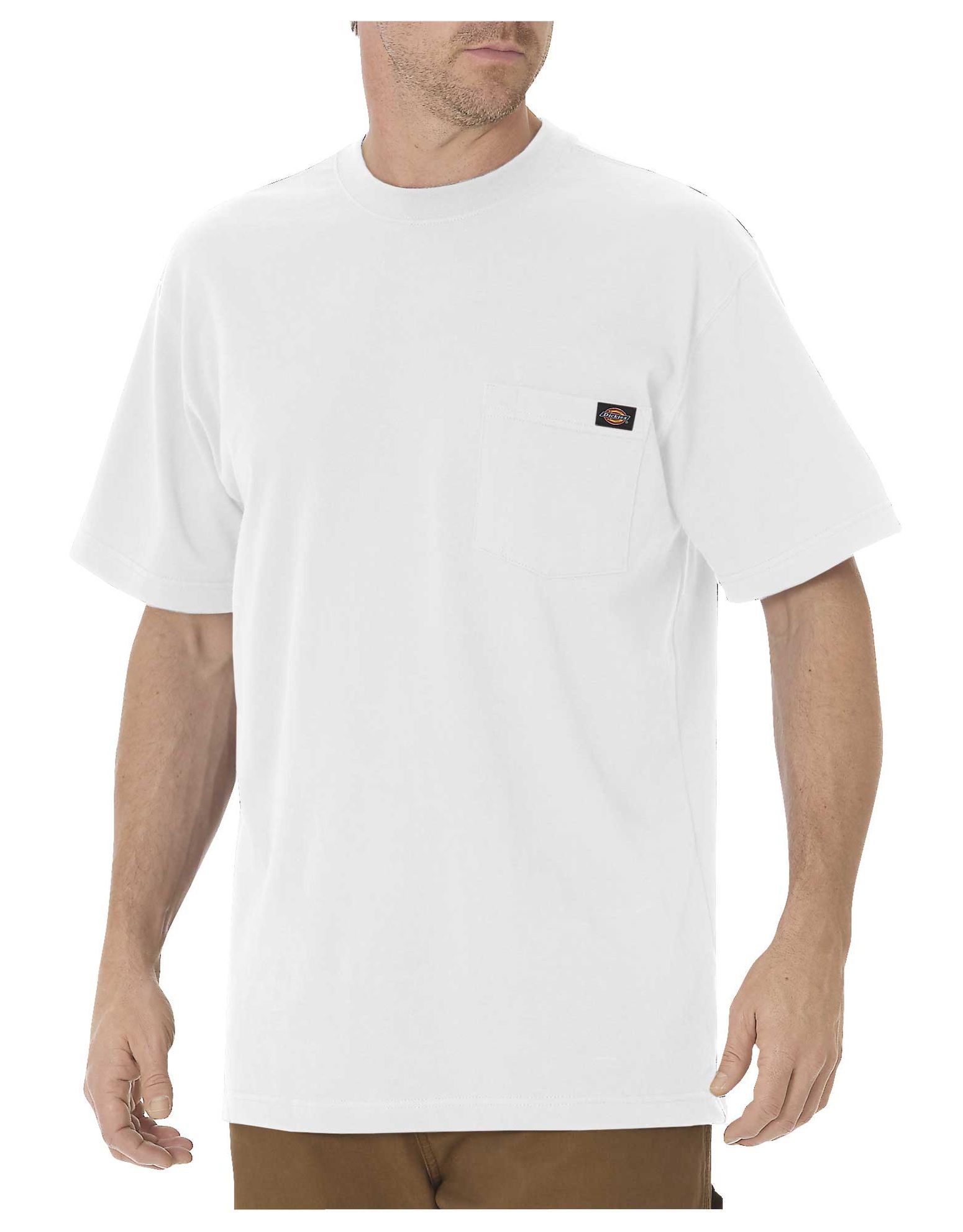 Dickies Mens Short Sleeve Pocket T-Shirt, L, White
