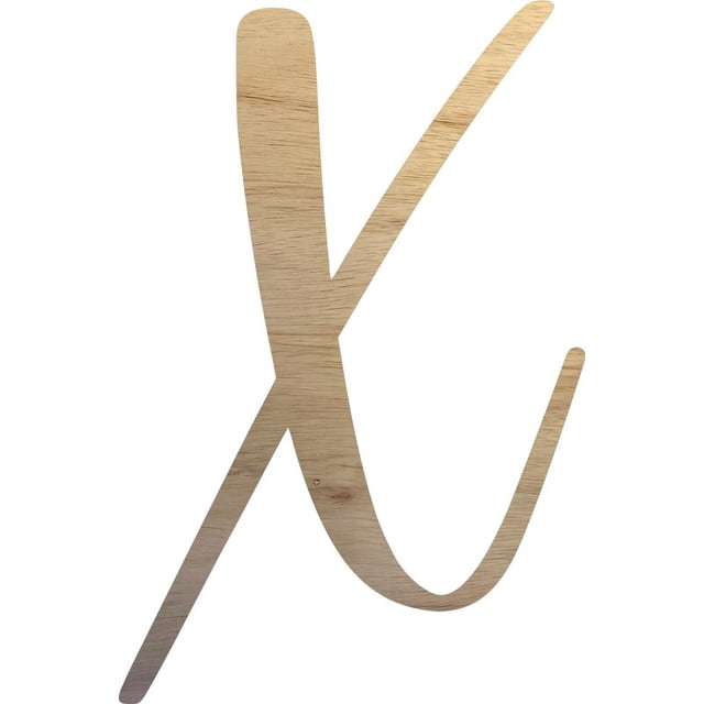 Unpainted Wood Letter X Craft, Paintable 6'' Tall Wood Alphabet Letter, DIY Nicholia Script Font
