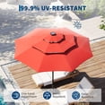 thumbnail image 4 of Yiwa 10ft Solar Patio Umbrella Offers a 3-Tier Design With Built-In Led Lights, Easy Crank And Push Button Tilt, Vented Top, And 8 Durable Ribs, Making It Ideal For Your Pool, 4 of 7