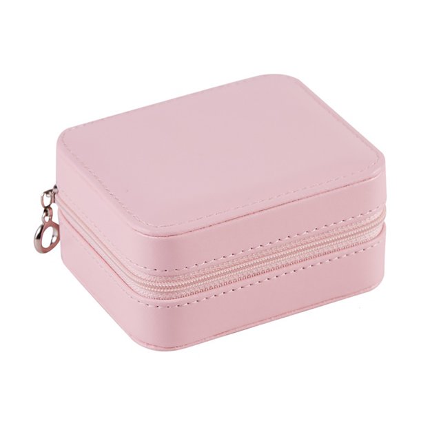 ruzhgo Portable Jewelry Box Dust-proof Storage Organizer Compartments Case Organization Fashion 2 Layers Gift Holder Container Light Pink Light Pink