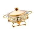 thumbnail image 4 of Tnarru Buffet Food Warmer Buffet Server Metal Rack Cookware Food Warmer Tray Catering Buffet Warmer for Wedding Event Party Birthday Gold, 4 of 8