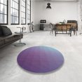 thumbnail image 4 of Ahgly Company Tapis Rond Lavable en Machine Intérieur Transitionnel Violet Clair Bleu, 3 Pieds Rond, 4 of 7