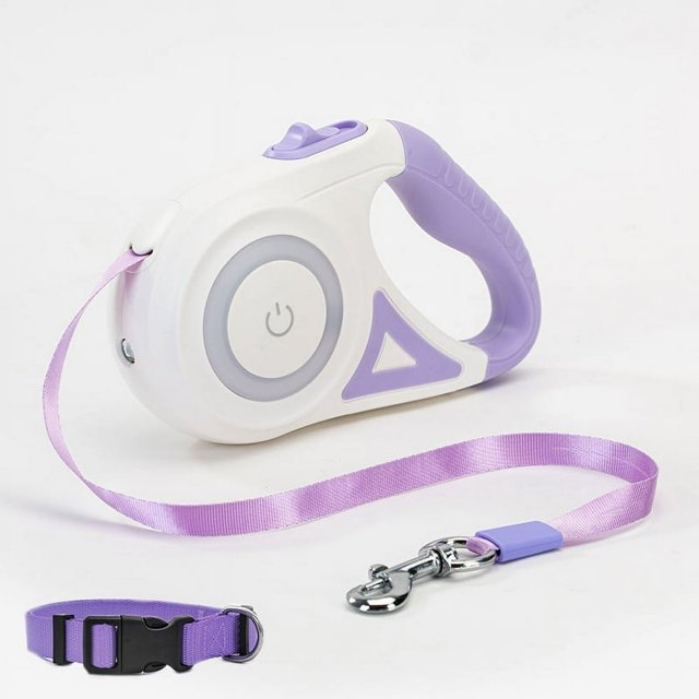 Laisse pour Animaux de Compagnie avec Laisse Rétractable Légère LED pour Envoyer Collier pour Animaux de Compagnie