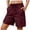 Wine, variant on BLVB Bermuda Cargo Shorts for Women Casual Long High Waisted Stretch Wide Leg Shorts Summer Outdoor Hiking Pants with Pockets