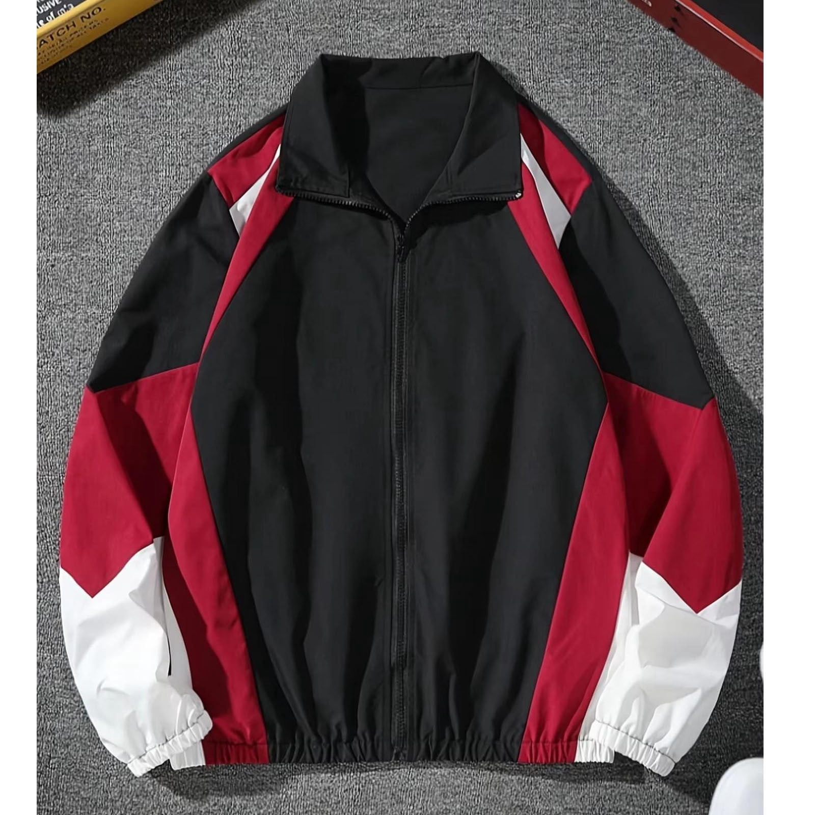 Pisexur Jackets for Men Fashion Color Block Mens Jacket Full Zip