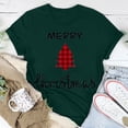 thumbnail image 3 of Haut de Sapin de Noël Femme Décontracté Col Rond Manches Courtes T-shirt Imprimé Sapin de Noël Haut, 3 of 6