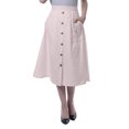 thumbnail image 1 of Moomaya Womens Below Knee Length A-Line Skirt Front Button Casual Skirt w/ Pockets, 1 of 6