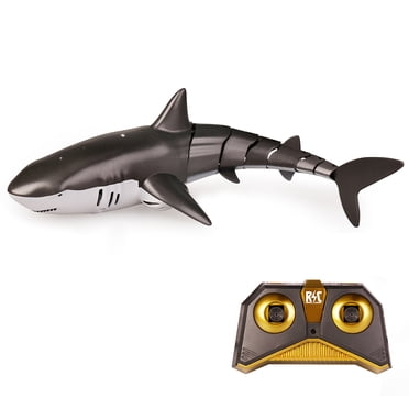 Amdohai Jouet Requin Télécommandé 2,4 GHz Requin RC pour Piscine Pulvérise de l'Eau avec LED