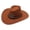 Brown, variant on GPOECD Classic Western Cowboy Hat For Men And Women With Decorative Star Buckle Detail Wide Brim Design Black,One Size