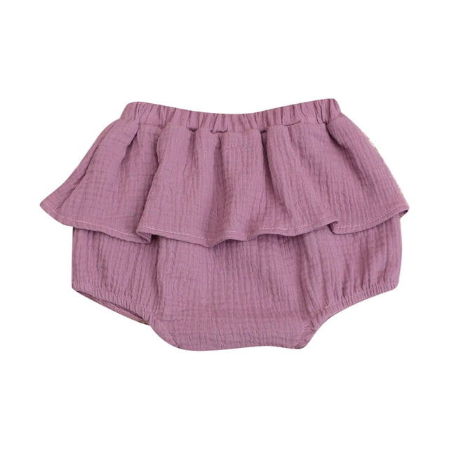 Robes Filles Lin Mélangé Mignon Fleur Culottes Triangle Robe Tout-Petit Unie Violette