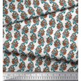 thumbnail image 2 of Soimoi Polyester Crepe Fabric Leaves & Floral Block Decor Fabric Printed Yard 42 Inch Wide, 2 of 4