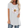 thumbnail image 1 of Pompotops Chemises Mode Décontractée pour Femmes Manches Courtes Tee-Shirt Ample Tunique Blouse, 1 of 4