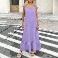 thumbnail image 2 of Sentmoon Robes d'Été pour Femmes, Tenue de Bureau Décontractée, Robe Sans Manches à Col Rond pour Femmes, Printemps, Couleur Unie, Dos Ouvert, Coupe Régulière, Robe Maxi pour Femmes, Mode Urbaine pour un Usage Quotidien Décontracté L, 2 of 8